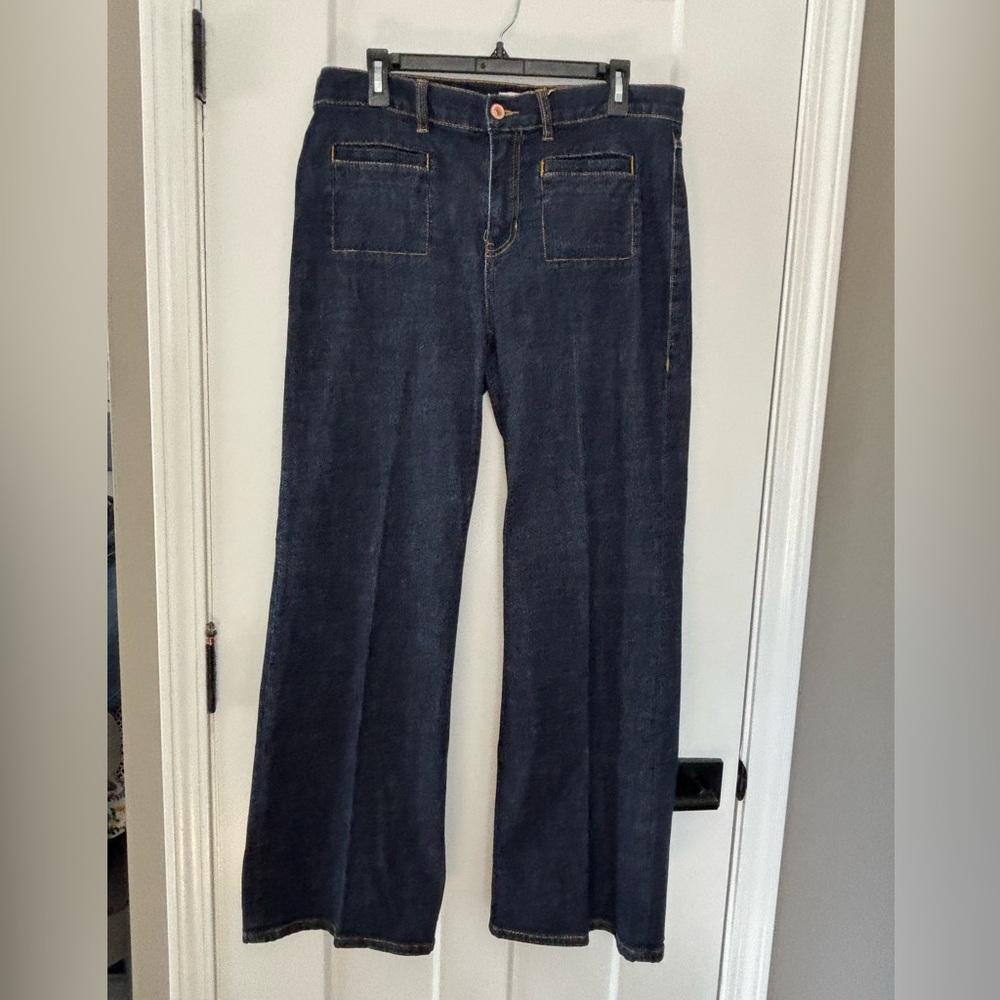 Cabi Venice Trouser Jeans Women's 12 Wide Leg Stretch #4704R